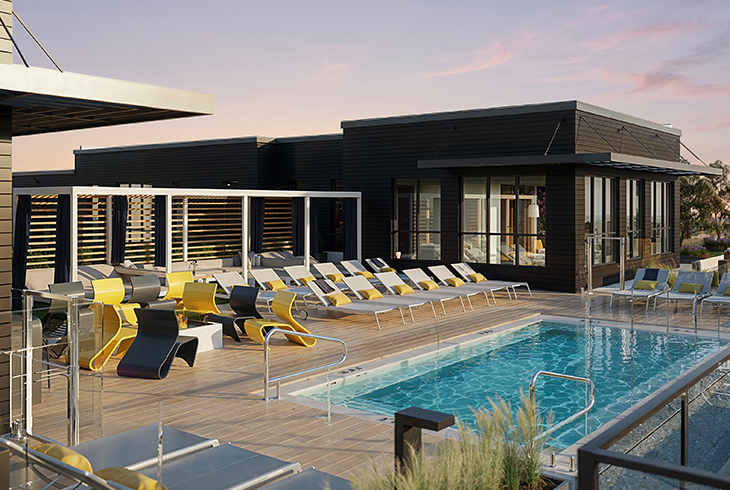 heated outdoor rooftop swimming pool