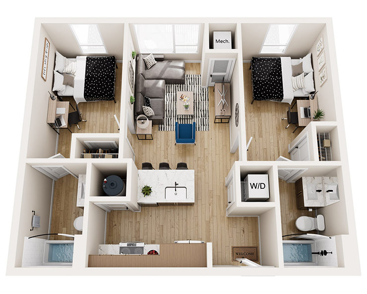 Two bedroom Floorplan