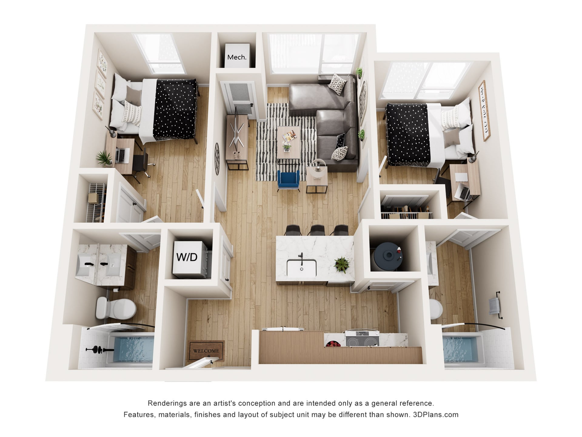 Bradford - 2x2 Floor plan