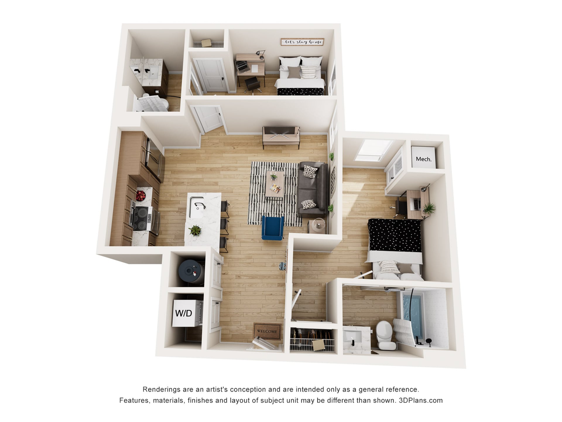 Brentwood - 2x2 Floor plan