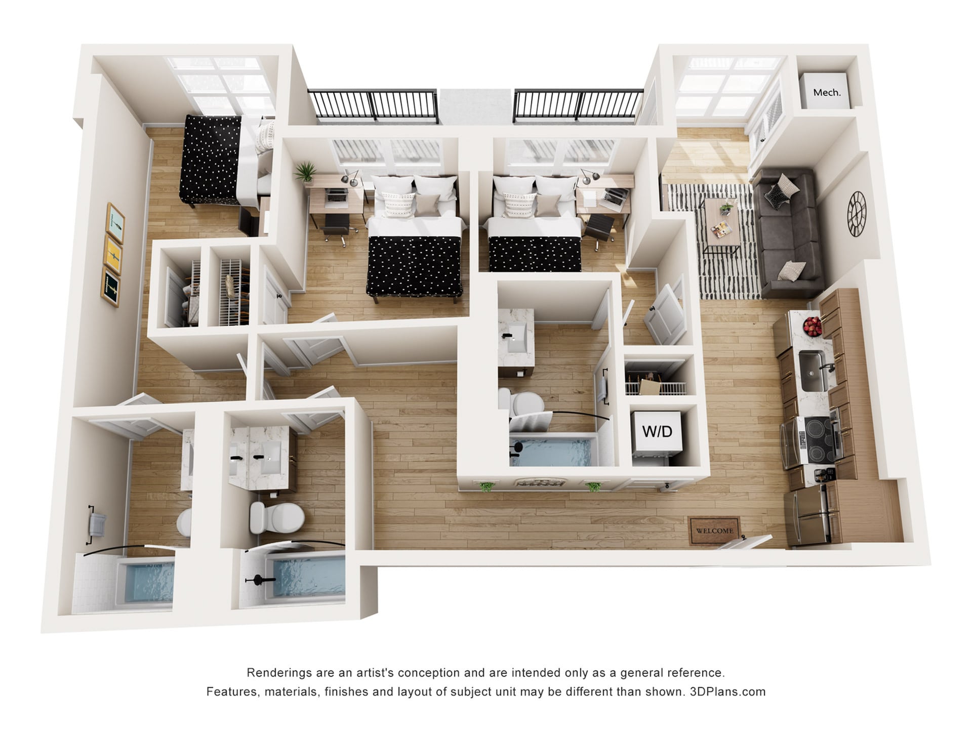 Clare - 3x3 Floor plan