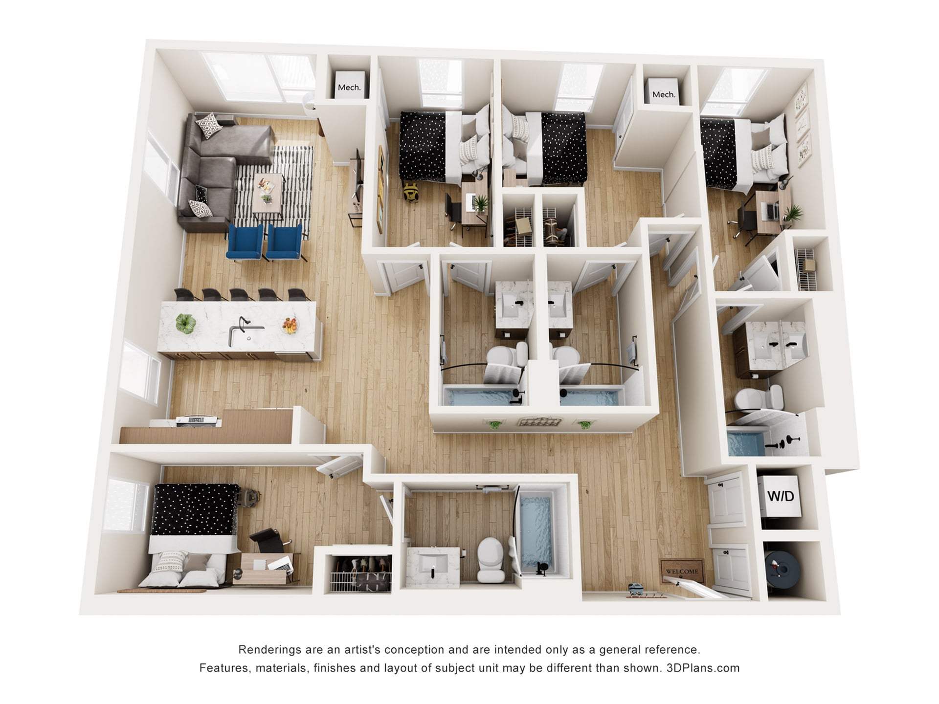 Dawson - 4x4 Floor plan