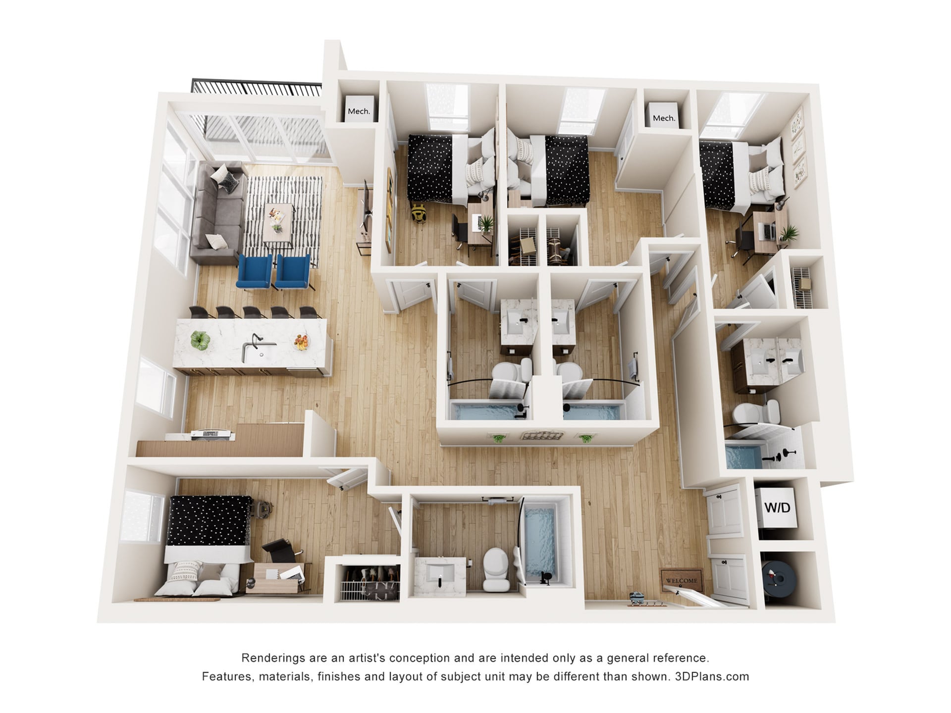 Downing - 4x4 Floor plan