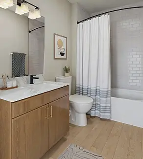 a furnished bathroom